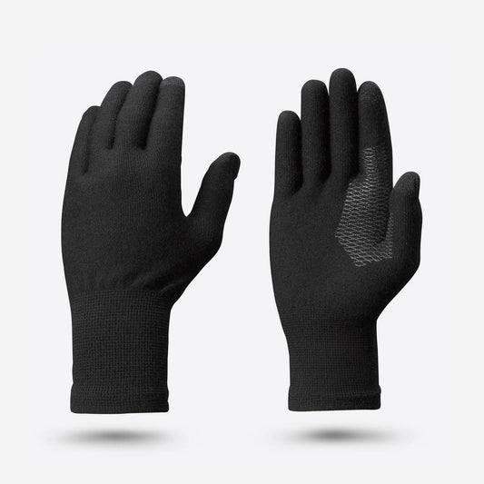 Forclaz Adult Mountain Backpacking Seamless Liner Gloves - MT500 Black